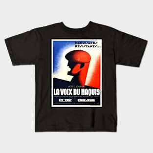 WWII French Resistance Voix Du Maquis Fighters Magazine 1940s Kids T-Shirt